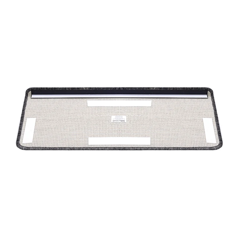Lot de 15 marchettes d'escalier rectangulaires antidérpantes 65 x 24 cm avec bord gris foncé 03_0007609