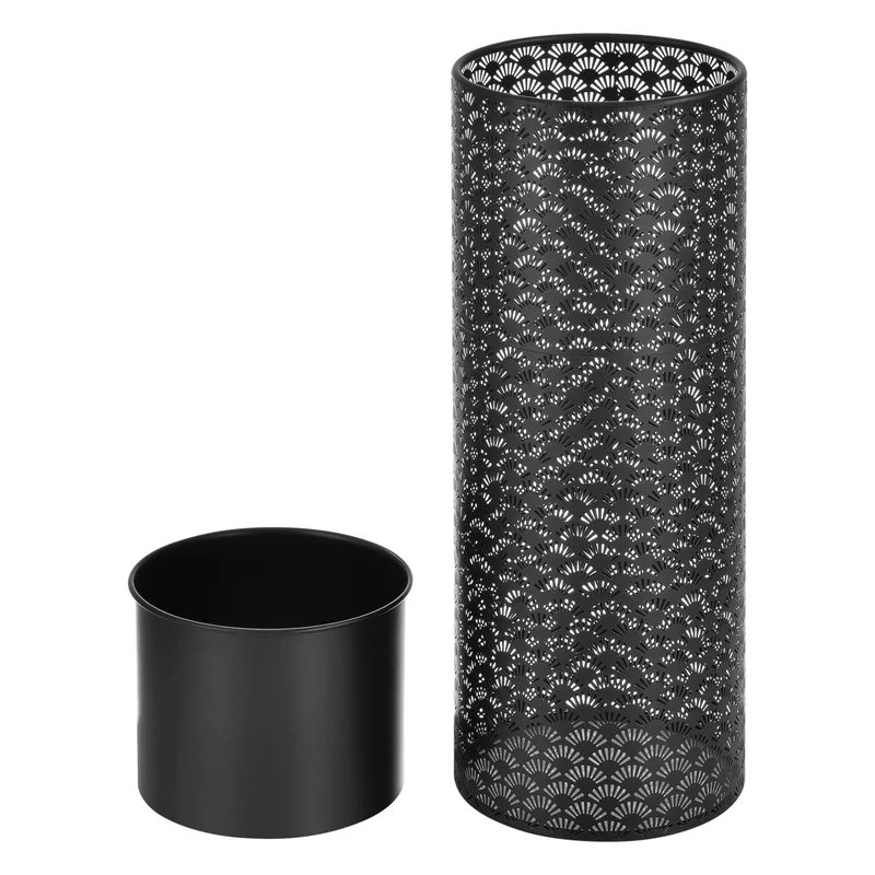 Ensemble de 2 supports de plantes lot pots de fleur set cache-pot ensemble bacs à fleurs vases métal tailles différentes noir 03_0005159
