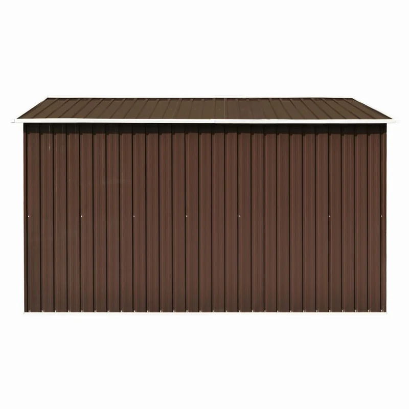 Abri de jardin cabane cabanon maison de stockage remise extérieur hangar outils robuste 257 x 298 x 178 cm métal marron 02_0022164