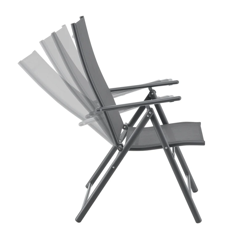Lot de 2 chaises de jardin avec accoudoirs gris foncé 03_0009602