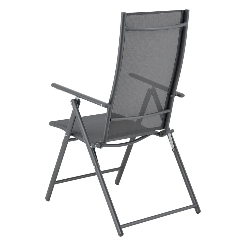 Lot de 2 chaises de jardin avec accoudoirs gris foncé 03_0009602