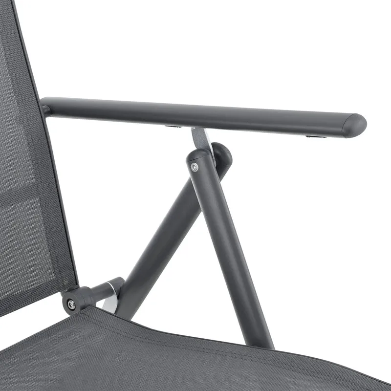 Lot de 2 chaises de jardin avec accoudoirs gris foncé 03_0009602