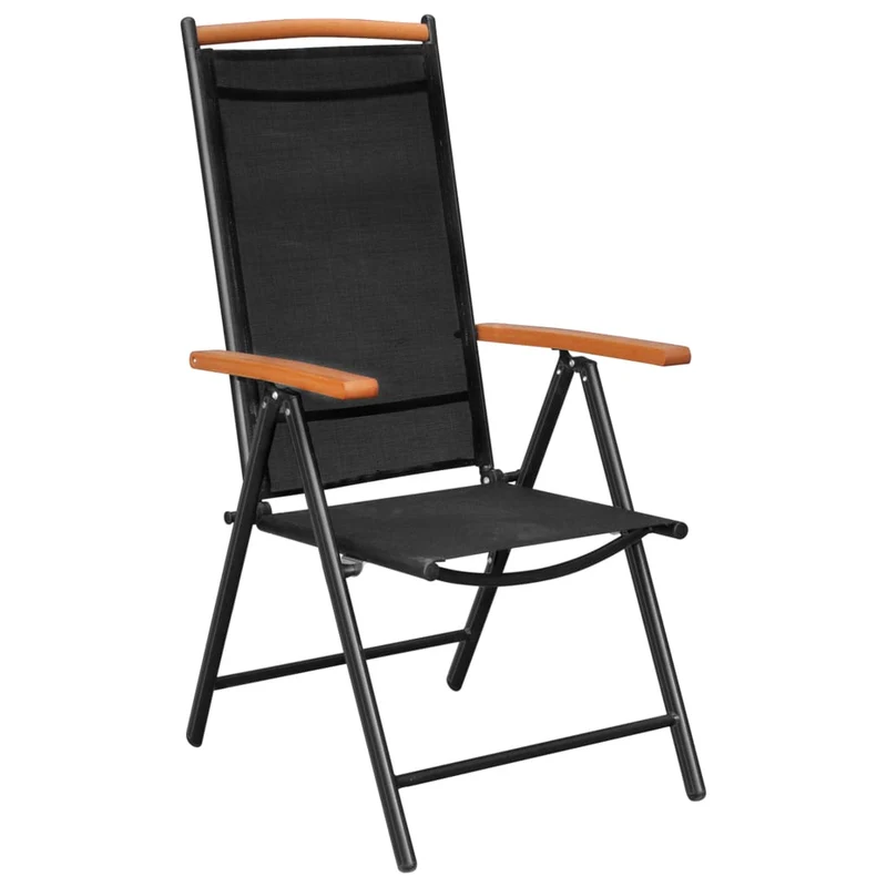 Ensemble de salle à manger de jardin meuble extérieur 5 pièces aluminium noir 02_0013698