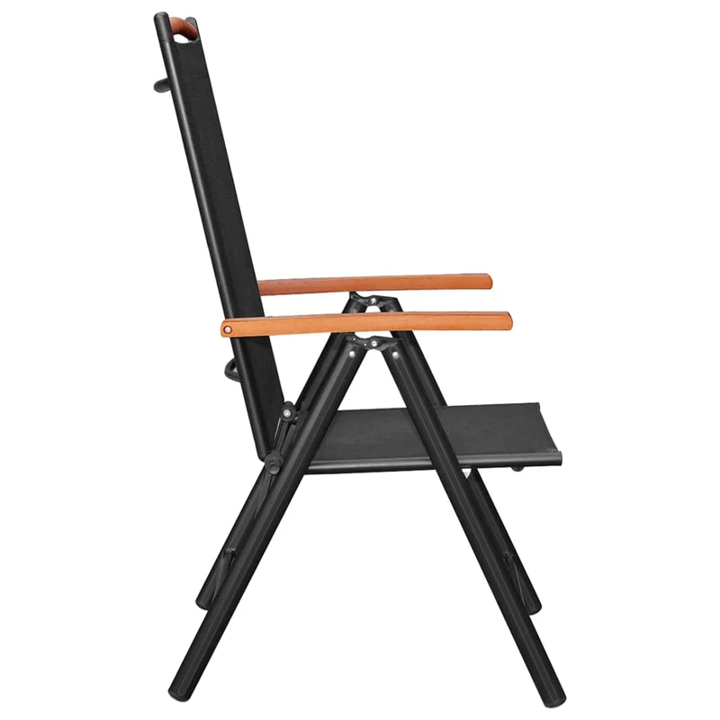 Ensemble de salle à manger de jardin meuble extérieur 5 pièces aluminium noir 02_0013698