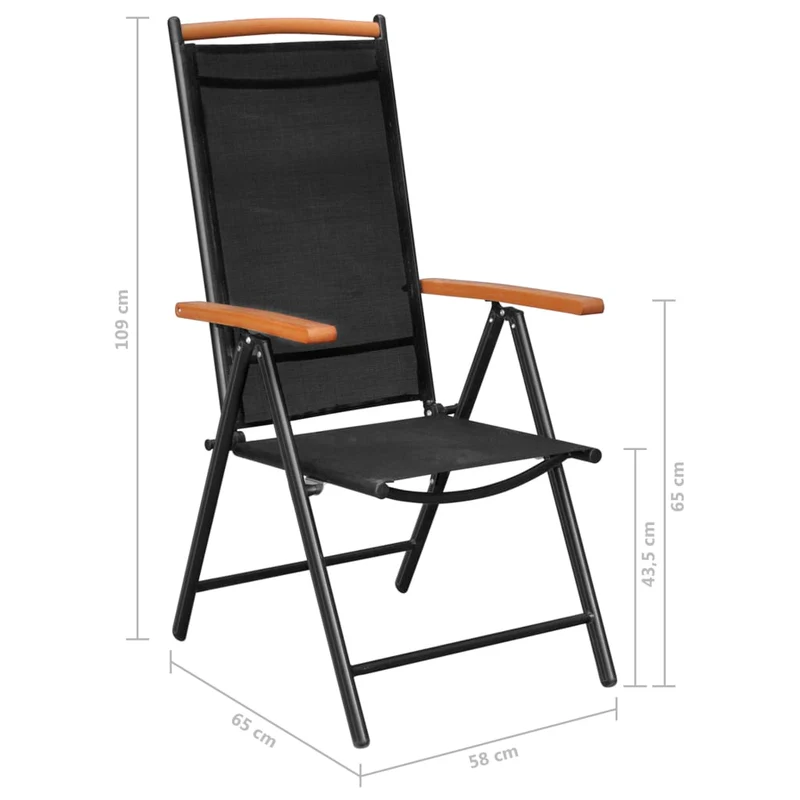 Ensemble de salle à manger de jardin meuble extérieur 5 pièces aluminium noir 02_0013698