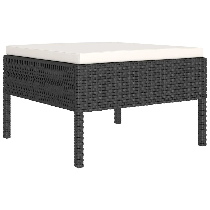 Salon de jardin meuble d'extérieur ensemble de mobilier 10 pièces avec coussins résine tressée noir 02_0015181