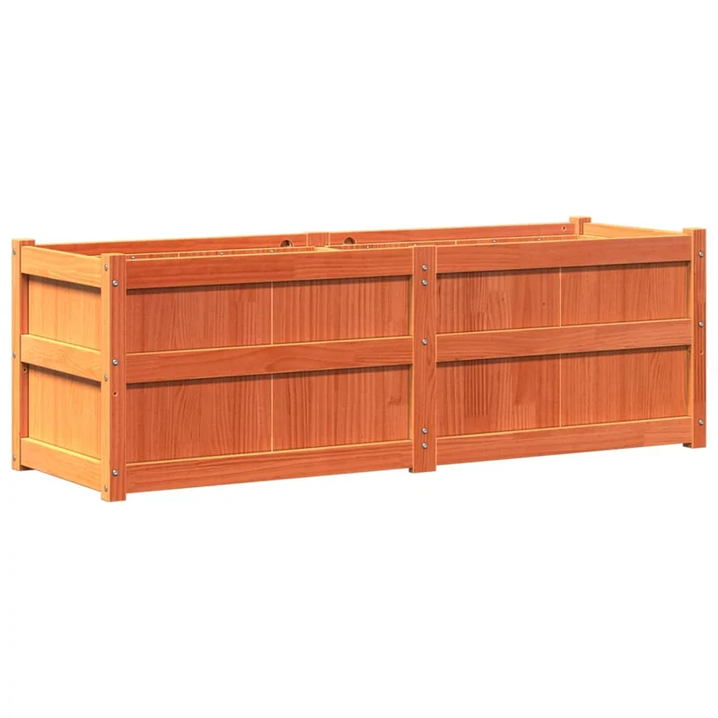 Jardinière bac lit surélevé plantes fleurs terrasse jardin cire 150 x 50 x 50 cm bois de pin massif marron 02_0038446