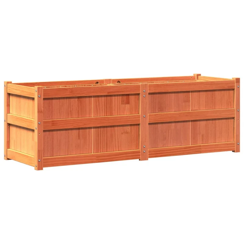 Jardinière bac lit surélevé plantes fleurs terrasse jardin cire 150 x 50 x 50 cm bois de pin massif marron 02_0038446