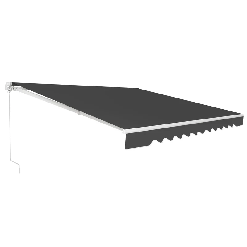 Store banne à manivelle auvent rétractable 400 x 250 cm protection solaire angle ajustable moderne en aluminium gris 20_0013649