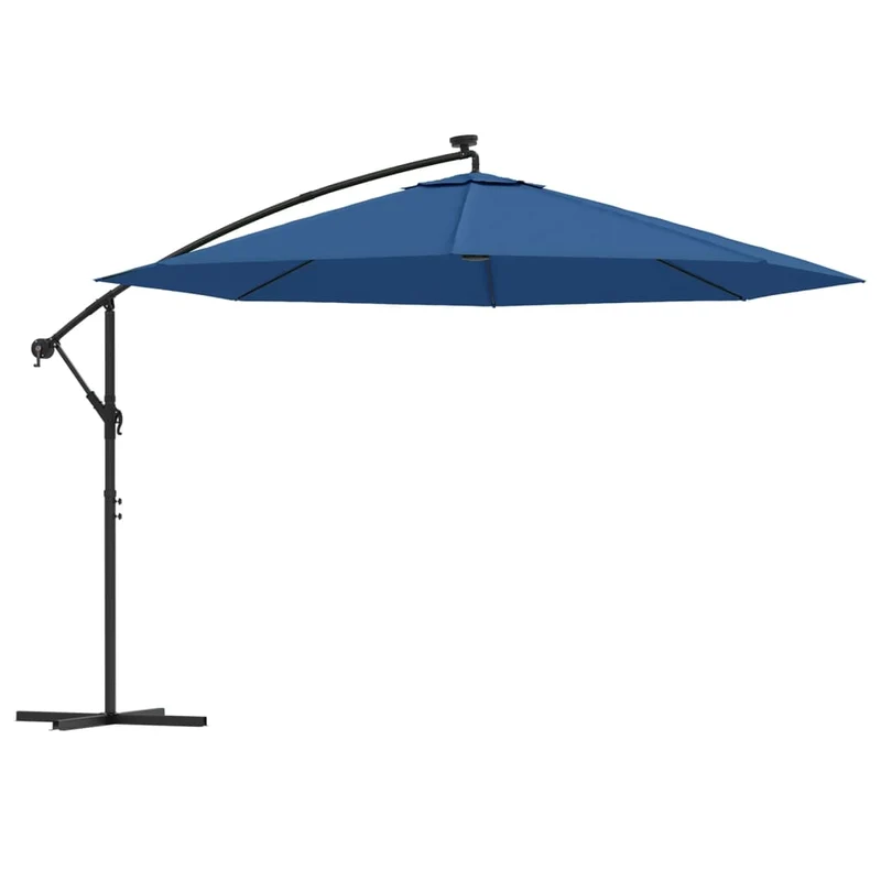 Parasol déporté avec lumières led bleu azuré 350 cm 02_0008455