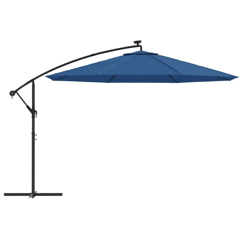 Parasol déporté avec lumières led bleu azuré 350 cm 02_0008455