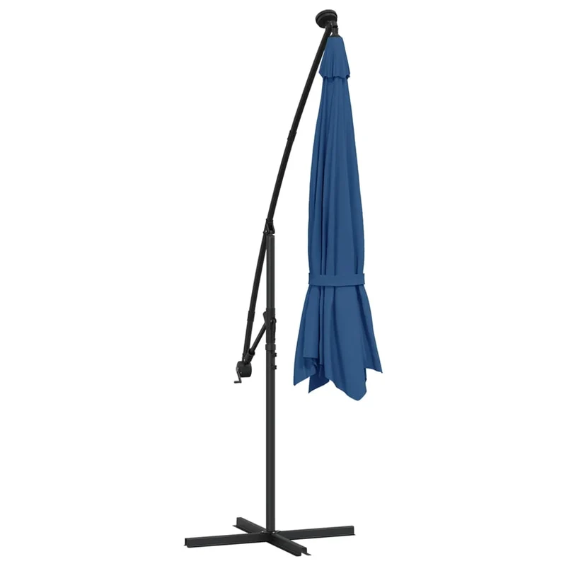 Parasol déporté avec lumières led bleu azuré 350 cm 02_0008455