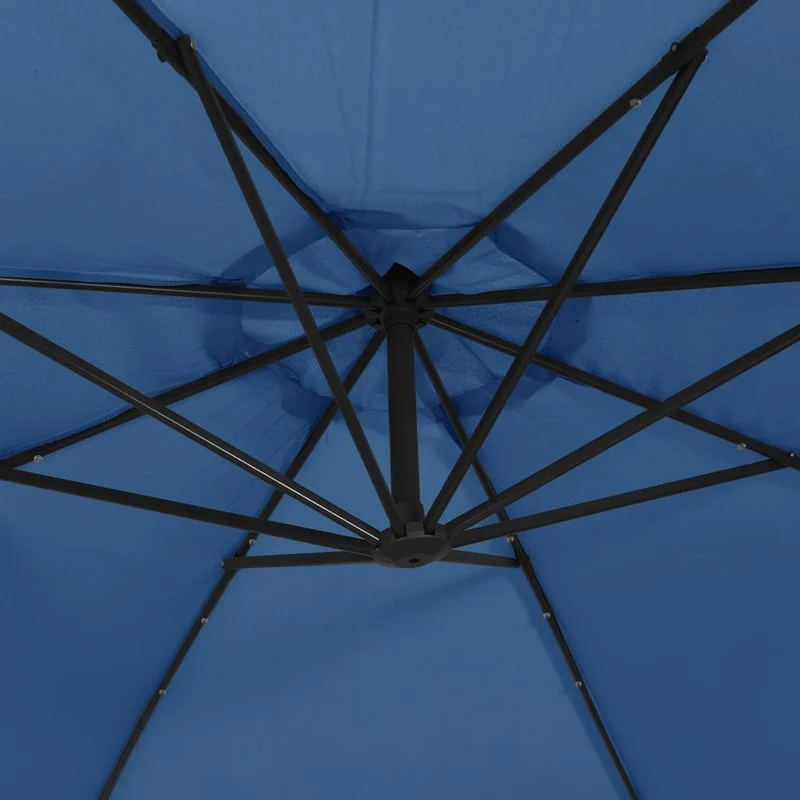 Parasol déporté avec lumières led bleu azuré 350 cm 02_0008455