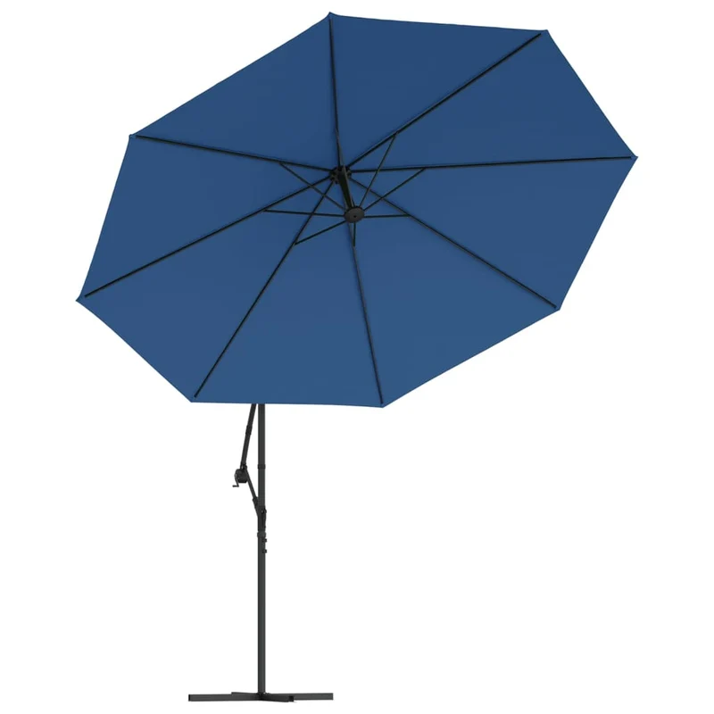 Parasol déporté avec mât en aluminium 350 cm bleu 02_0008481