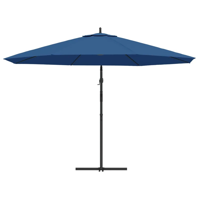 Parasol déporté avec mât en aluminium 350 cm bleu 02_0008481