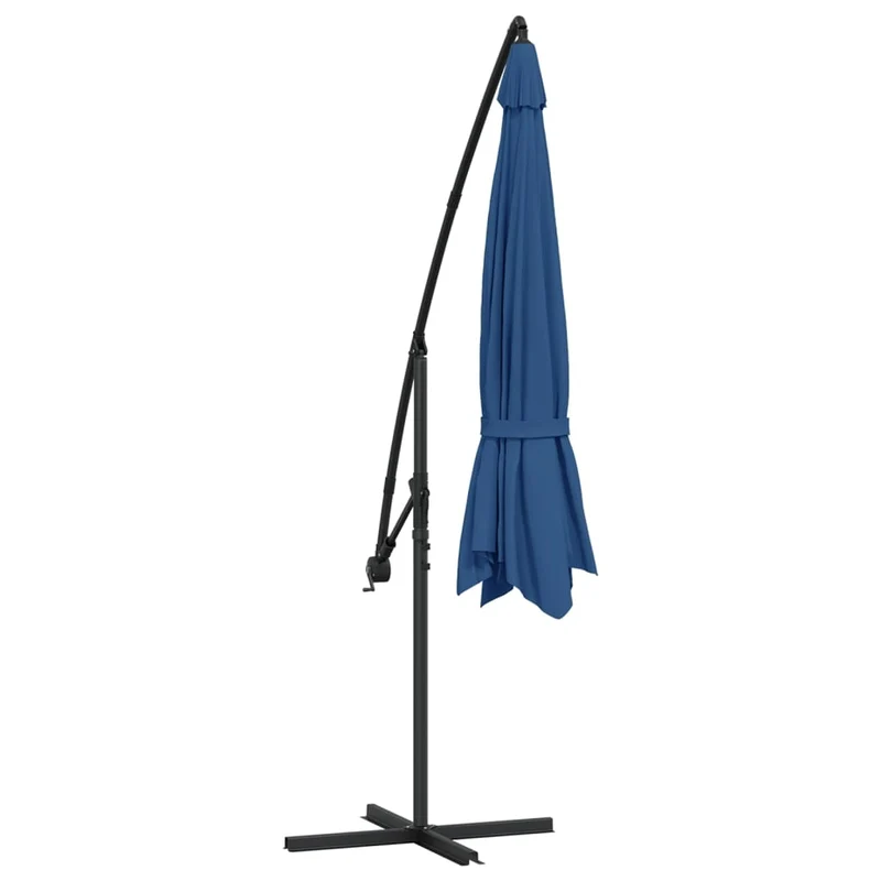 Parasol déporté avec mât en aluminium 350 cm bleu 02_0008481