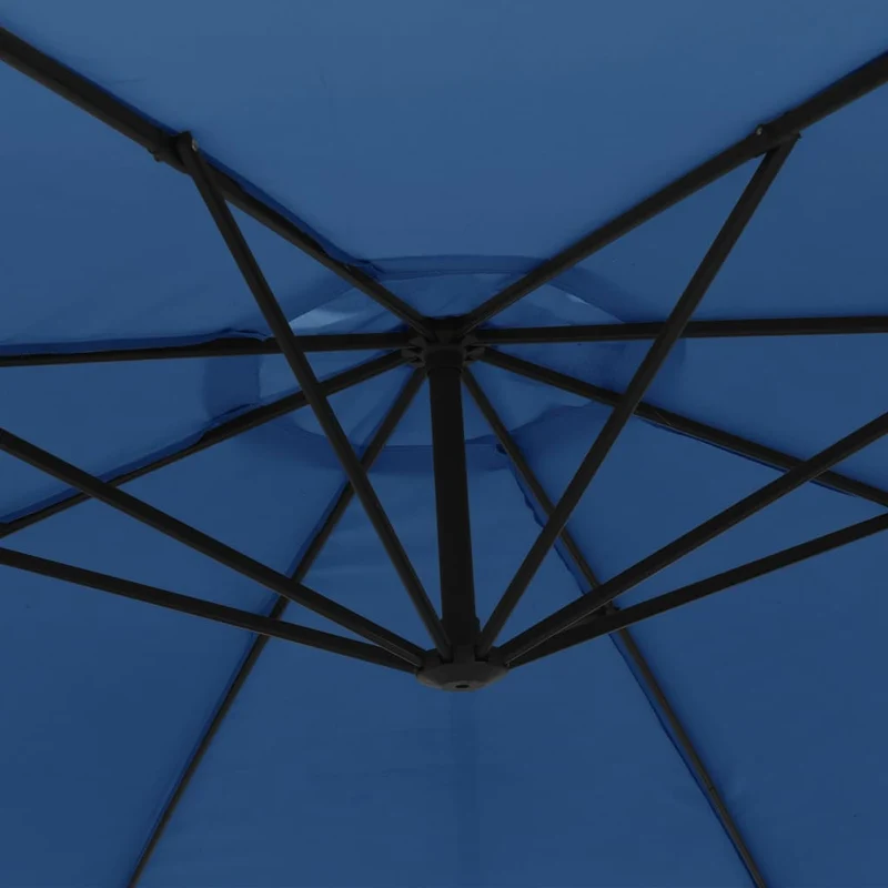 Parasol déporté avec mât en aluminium 350 cm bleu 02_0008481