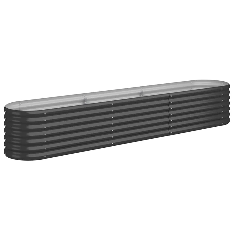 Jardinière bac lit surélevé plantes fleurs terrasse jardin de jardin acier enduit de poudre anthracite 02_0039473