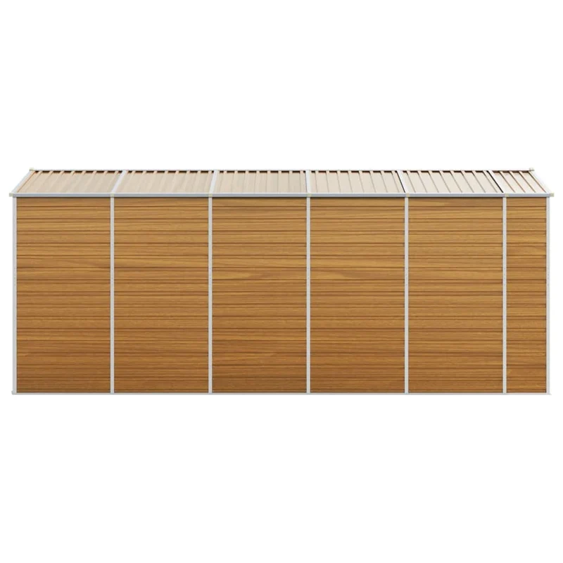 Abri de jardin cabane cabanon maison de stockage remise extérieur hangar outils robuste clair 191 x 470 x 198 cm acier galvanisé marron 02_0022292