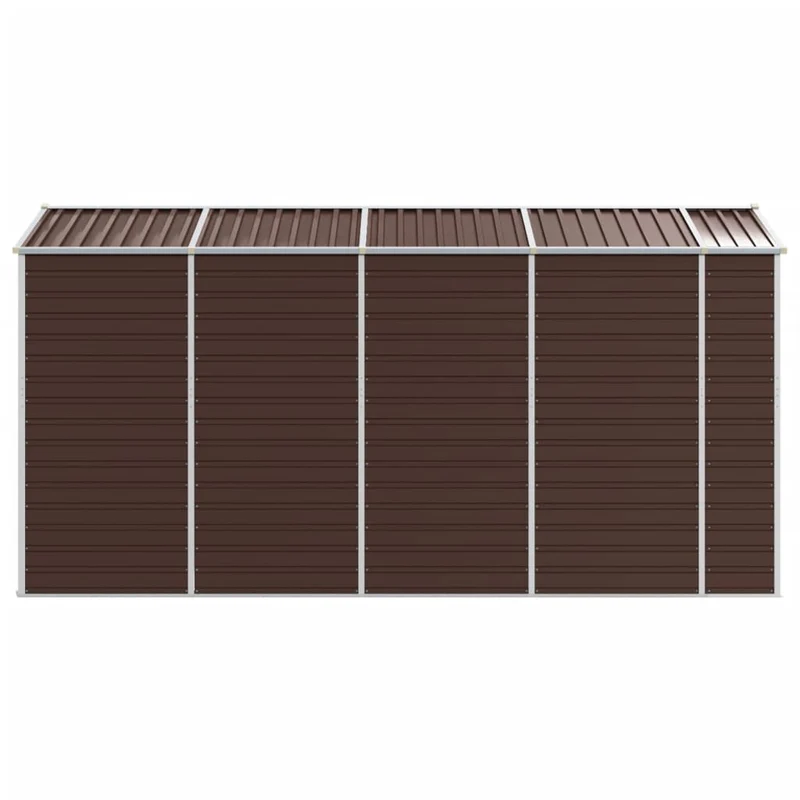 Abri de jardin cabane cabanon maison de stockage remise extérieur hangar outils robuste 191 x 385 x 198 cm acier galvanisé marron 02_0022271