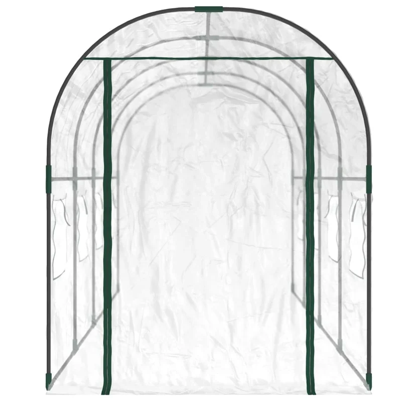 Serre tente abri plante fleur légumes Transparent 160 x 400 x 190 cm PVC et acier enduit de poudre Transparent 02_0044664