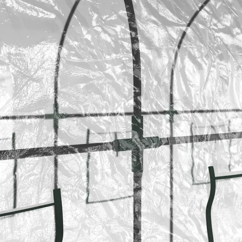 Serre tente abri plante fleur légumes Transparent 160 x 400 x 190 cm PVC et acier enduit de poudre Transparent 02_0044664