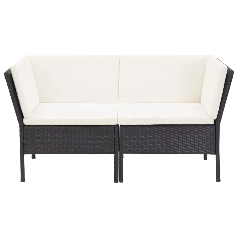 Salon de jardin meuble d'extérieur ensemble de mobilier 6 pièces avec coussins résine tressée noir 02_0016924