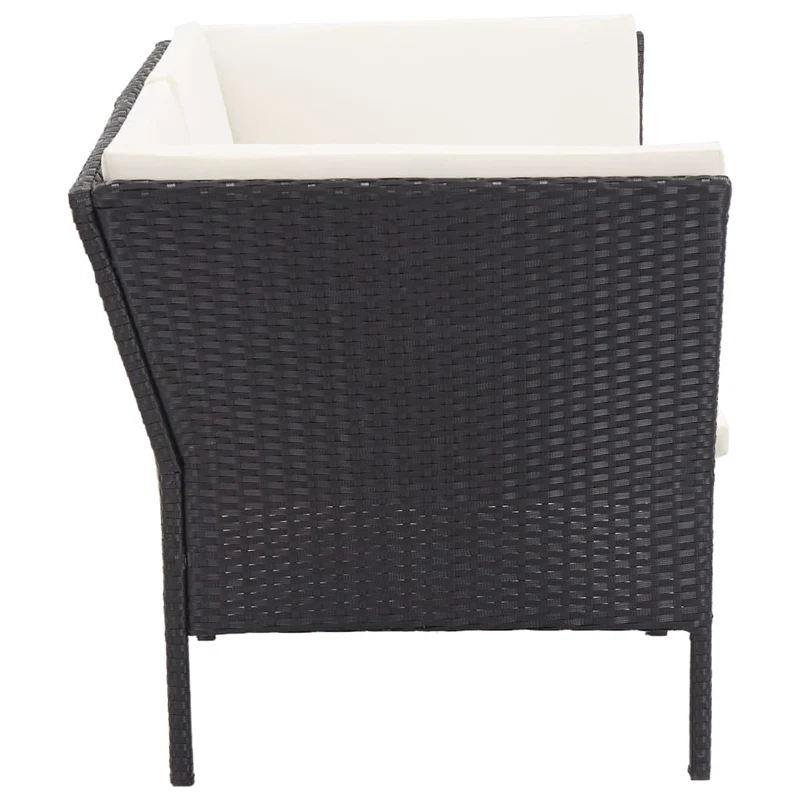 Salon de jardin meuble d'extérieur ensemble de mobilier 6 pièces avec coussins résine tressée noir 02_0016924
