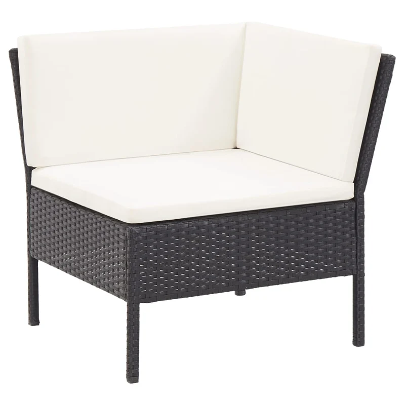 Salon de jardin meuble d'extérieur ensemble de mobilier 6 pièces avec coussins résine tressée noir 02_0016924