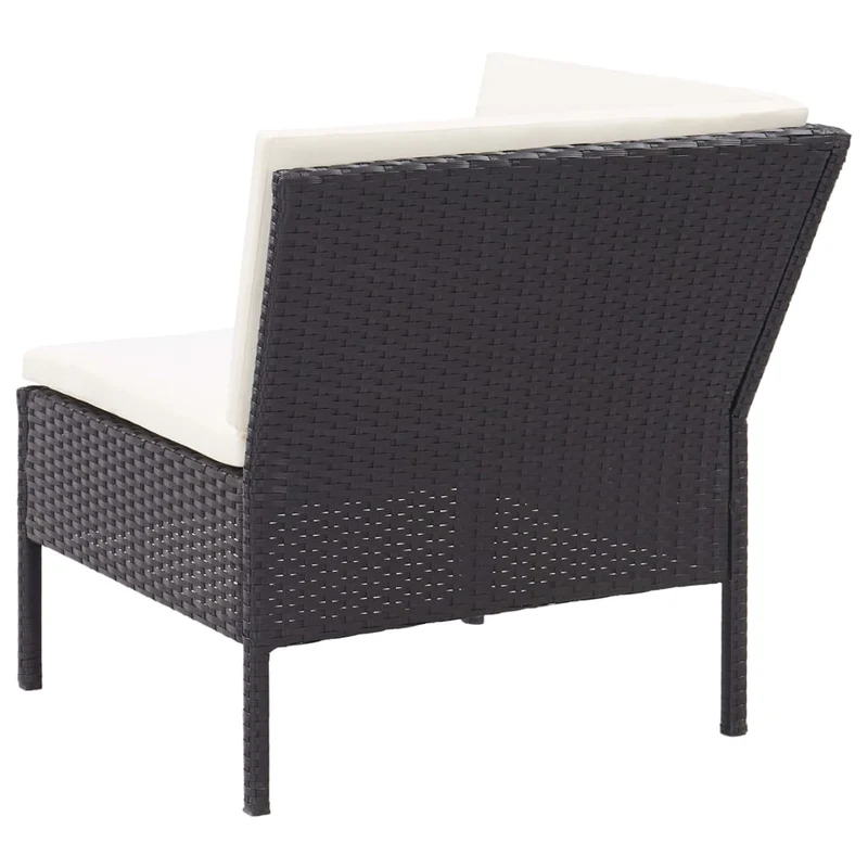 Salon de jardin meuble d'extérieur ensemble de mobilier 6 pièces avec coussins résine tressée noir 02_0016924