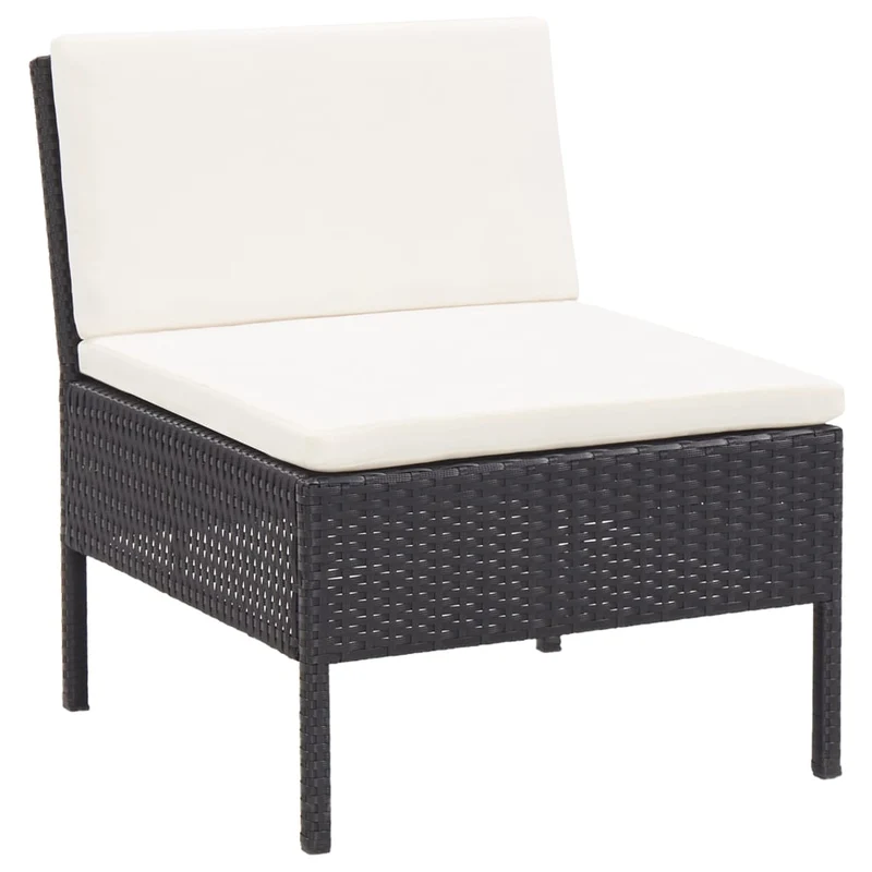 Salon de jardin meuble d'extérieur ensemble de mobilier 6 pièces avec coussins résine tressée noir 02_0016924