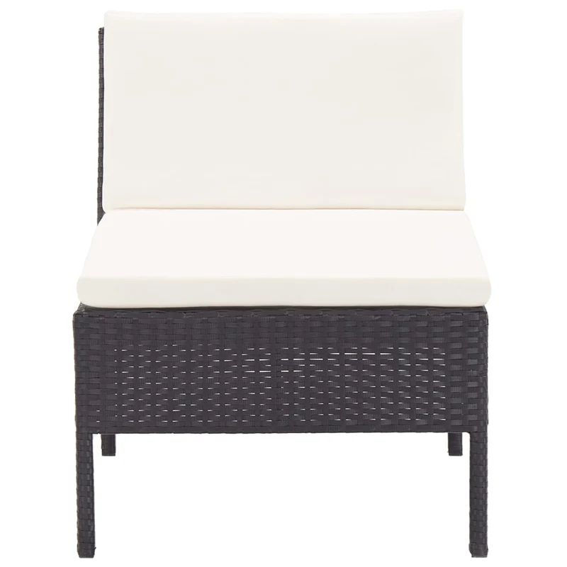 Salon de jardin meuble d'extérieur ensemble de mobilier 6 pièces avec coussins résine tressée noir 02_0016924