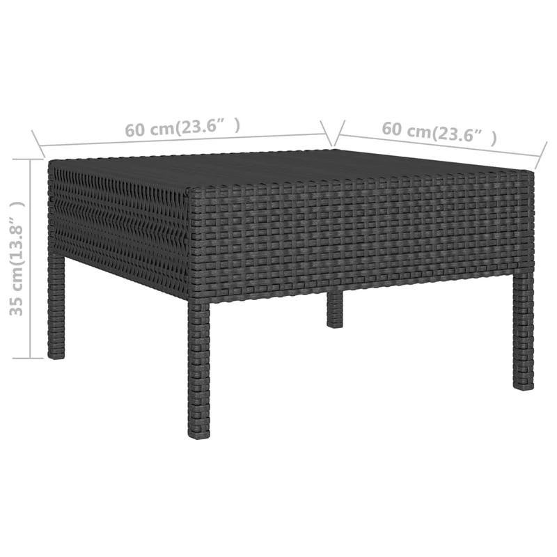Salon de jardin meuble d'extérieur ensemble de mobilier 5 pièces avec coussins résine tressée noir 02_0016485