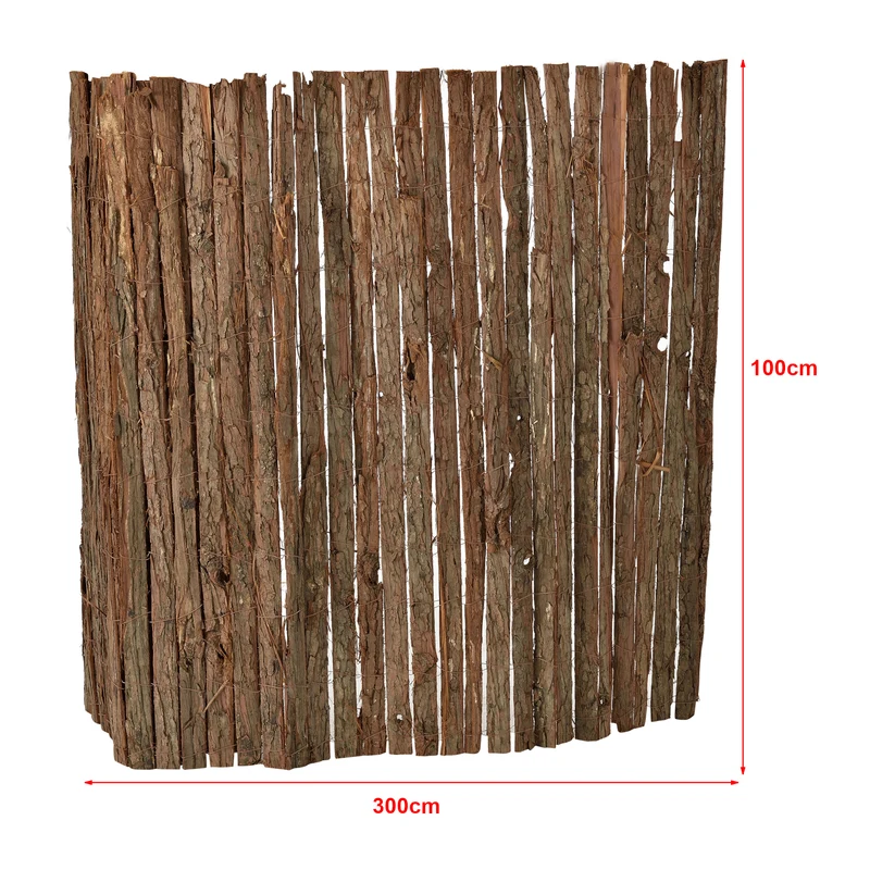 Canisse brise-vue décoration en écorce 300 x 100 cm naturel 03_0009173