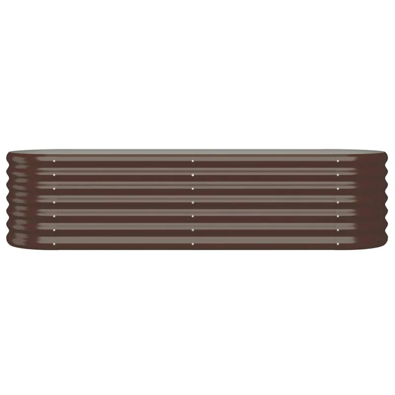 Jardinière bac lit surélevé plantes fleurs terrasse jardin de jardin acier enduit de poudre marron 02_0039557
