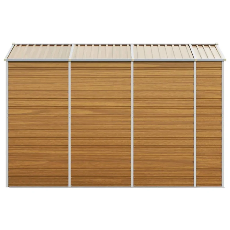 Abri de jardin cabane cabanon maison de stockage remise extérieur hangar outils robuste clair 191 x 300 x 198 cm acier galvanisé marron 02_0022290