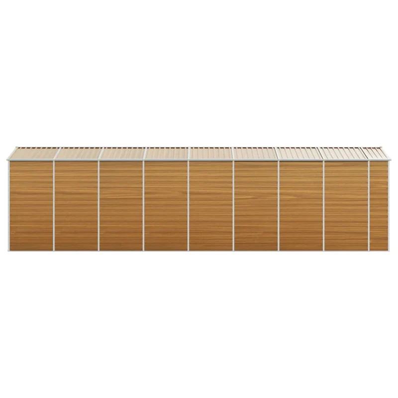 Abri de jardin cabane cabanon maison de stockage remise extérieur hangar outils robuste clair 191 x 725 x 198 cm acier galvanisé marron 02_0022295
