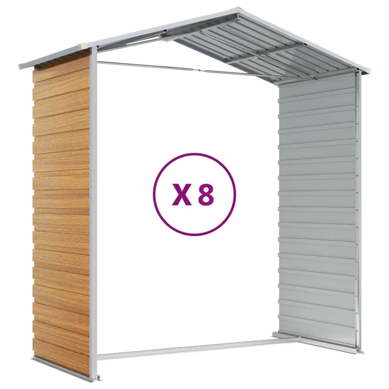 Abri de jardin cabane cabanon maison de stockage remise extérieur hangar outils robuste clair 191 x 725 x 198 cm acier galvanisé marron 02_0022295