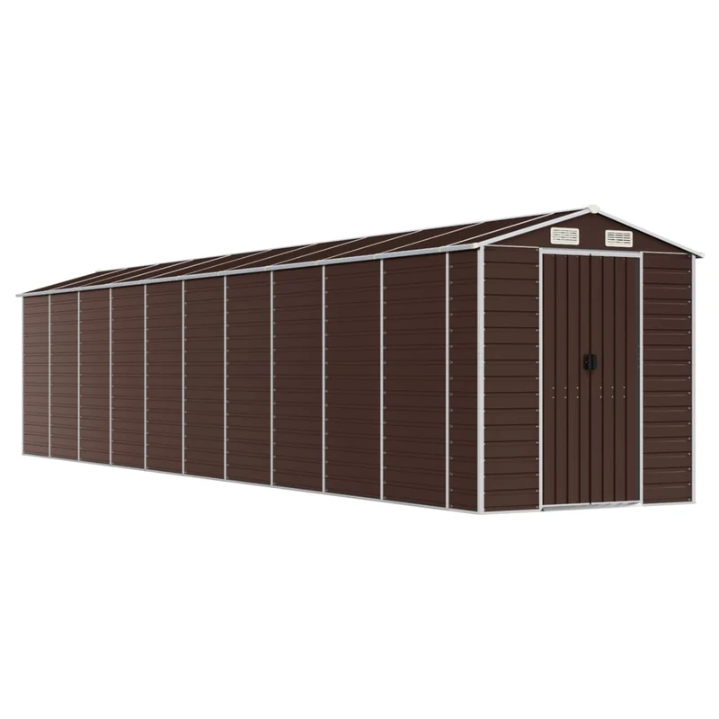 Abri de jardin cabane cabanon maison de stockage remise extérieur hangar outils robuste 191 x 895 x 198 cm acier galvanisé marron 02_0022277