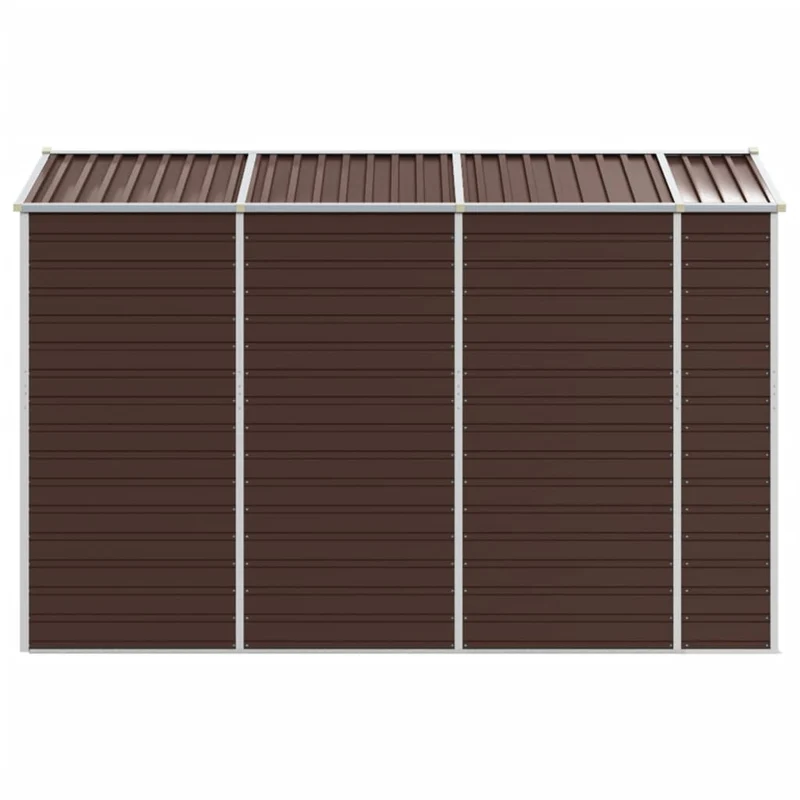 Abri de jardin cabane cabanon maison de stockage remise extérieur hangar outils robuste 191 x 300 x 198 cm acier galvanisé marron 02_0022270