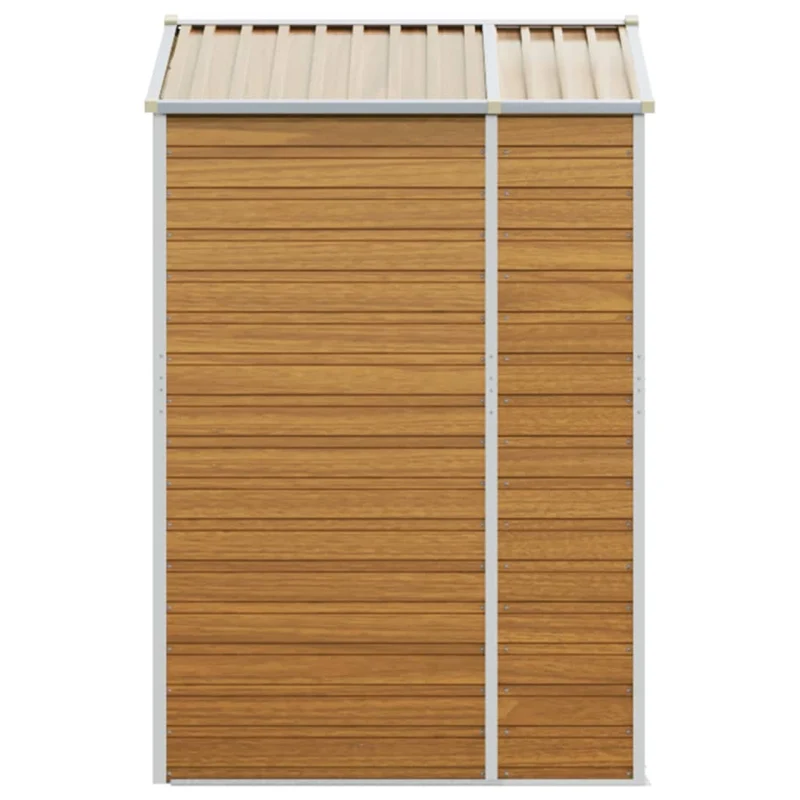 Abri de jardin cabane cabanon maison de stockage remise extérieur hangar outils robuste clair 191 x 130 x 198 cm acier galvanisé marron 02_0022288