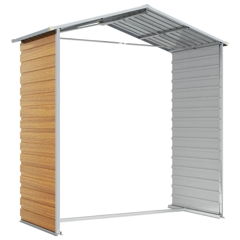 Abri de jardin cabane cabanon maison de stockage remise extérieur hangar outils robuste clair 191 x 130 x 198 cm acier galvanisé marron 02_0022288