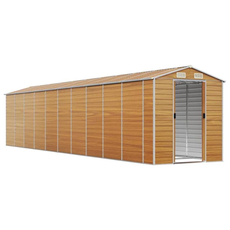 Abri de jardin cabane cabanon maison de stockage remise extérieur hangar outils robuste clair 191 x 895 x 198 cm acier galvanisé marron 02_0022297
