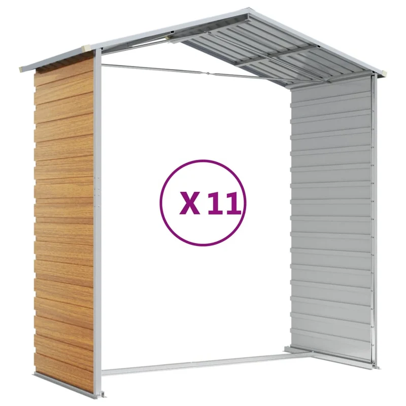 Abri de jardin cabane cabanon maison de stockage remise extérieur hangar outils robuste clair 191 x 980 x 198 cm acier galvanisé marron 02_0022298