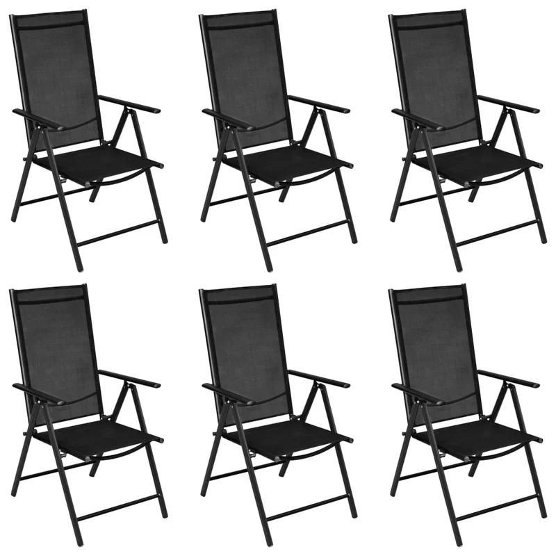 Ensemble de salle à manger de jardin meuble extérieur 7 pièces aluminium noir 02_0013918