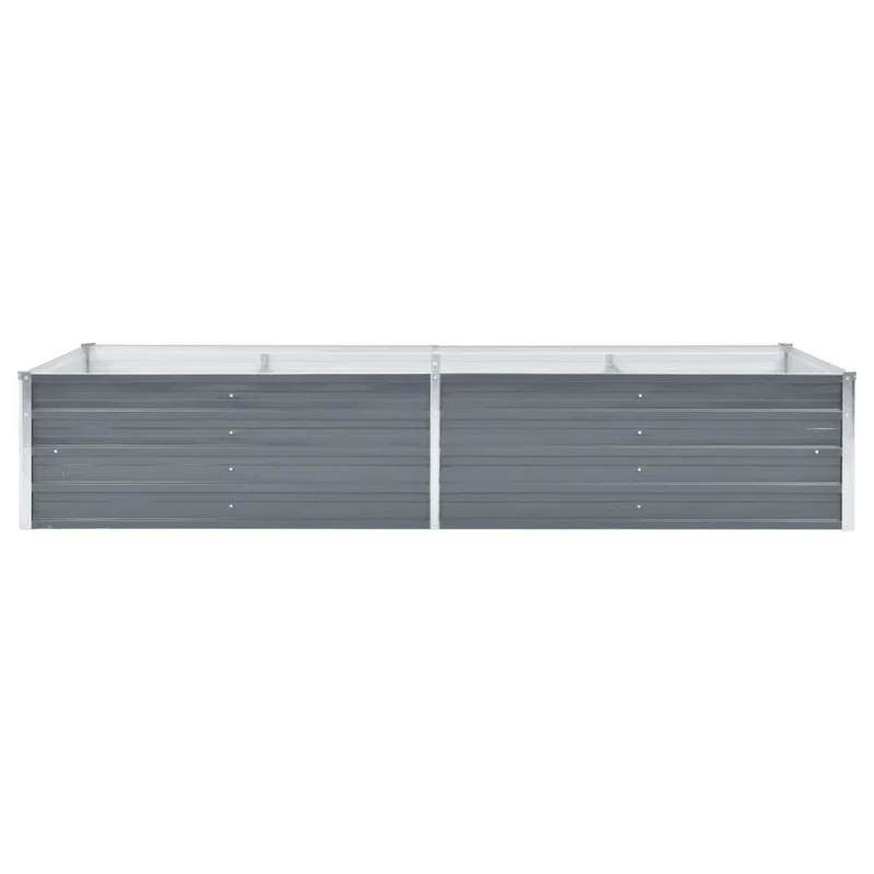 Jardinière lit surélevé plantes fleurs jardin acier galvanisé 240 x 80 x 45 cm gris 02_0001103