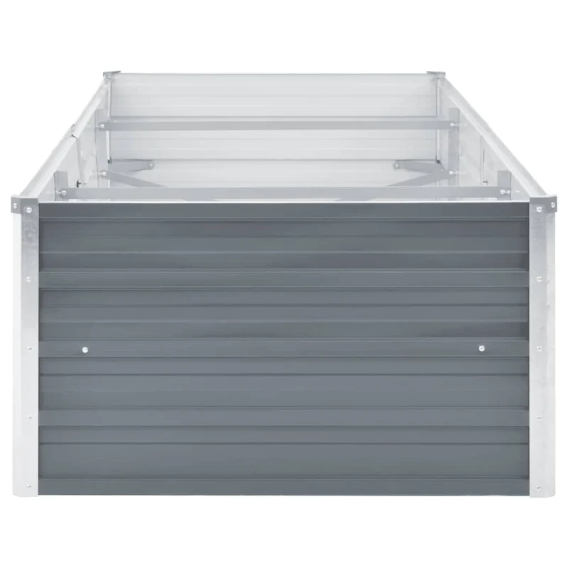 Jardinière lit surélevé plantes fleurs jardin acier galvanisé 240 x 80 x 45 cm gris 02_0001103