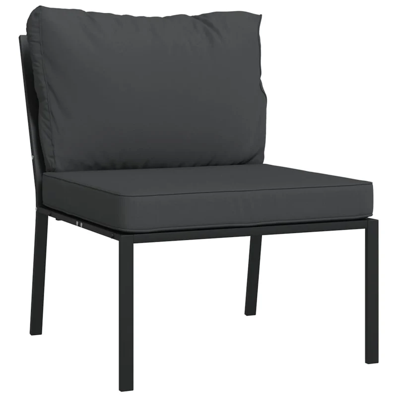 Salon de jardin meuble d'extérieur ensemble de mobilier 9 pièces avec coussins gris acier 02_0017978