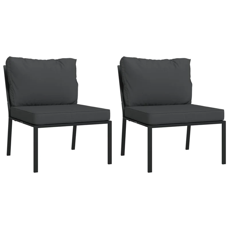 Salon de jardin meuble d'extérieur ensemble de mobilier 11 pièces avec coussins gris acier 02_0015327