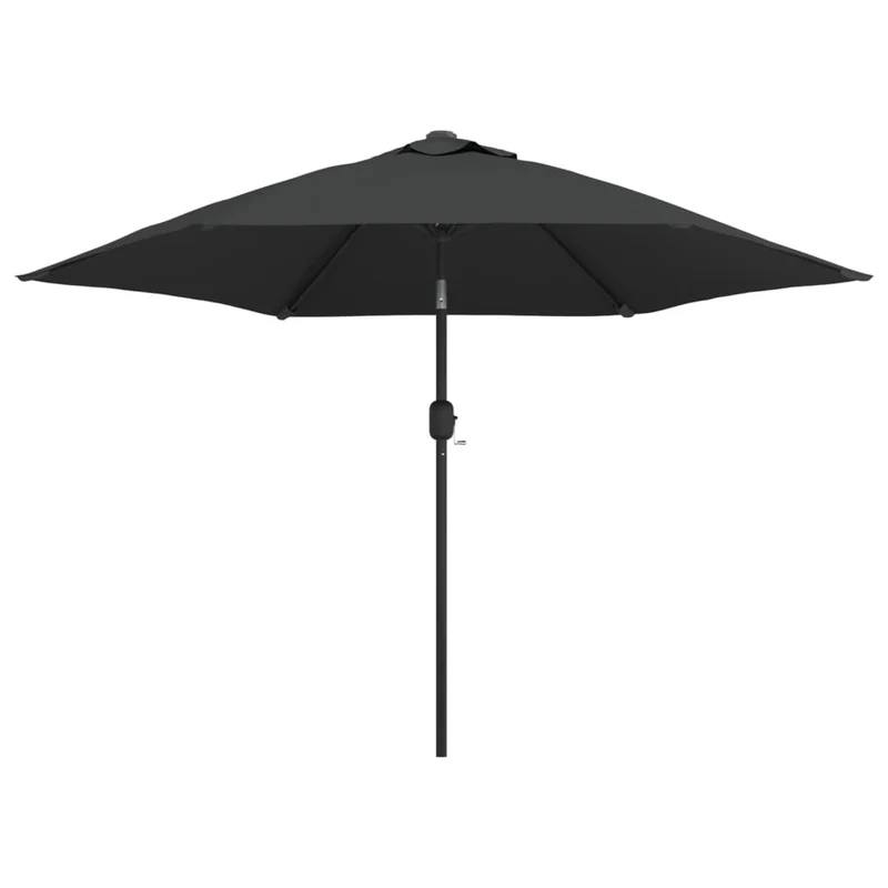 Parasol d'extérieur avec led et mât en acier 300 cm anthracite 02_0008173